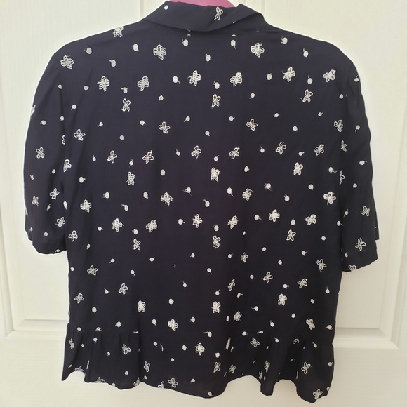 EUC ZARA Embroidered Peplum Blouse - Picture 7 of 10